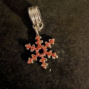 Pink Snowflake Pandora Style Charm
